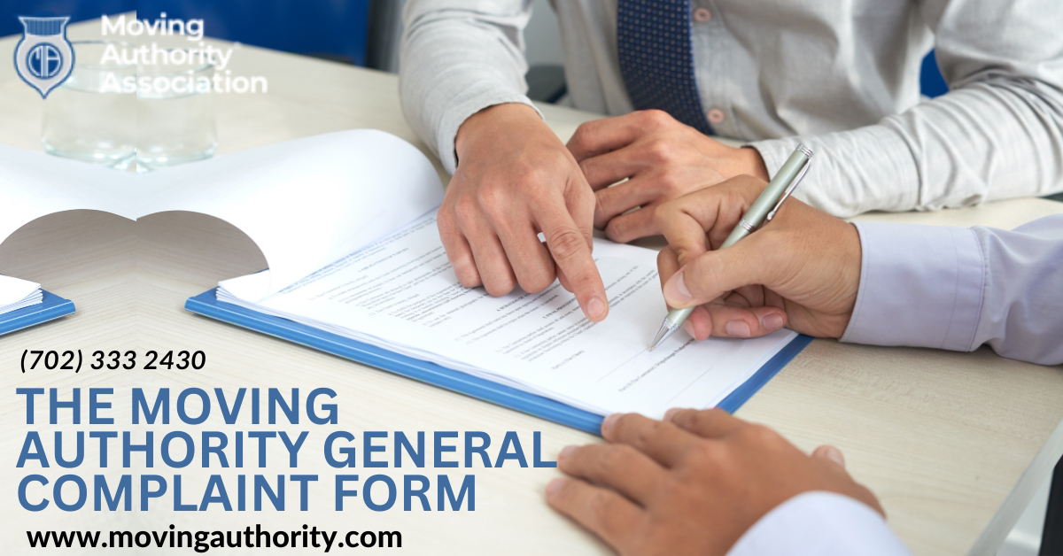 The Moving Authority General Complaint Form