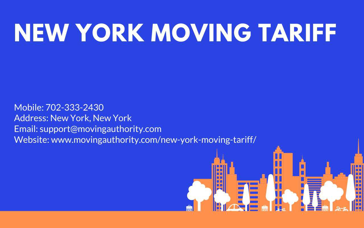 New York Moving Tariff $695